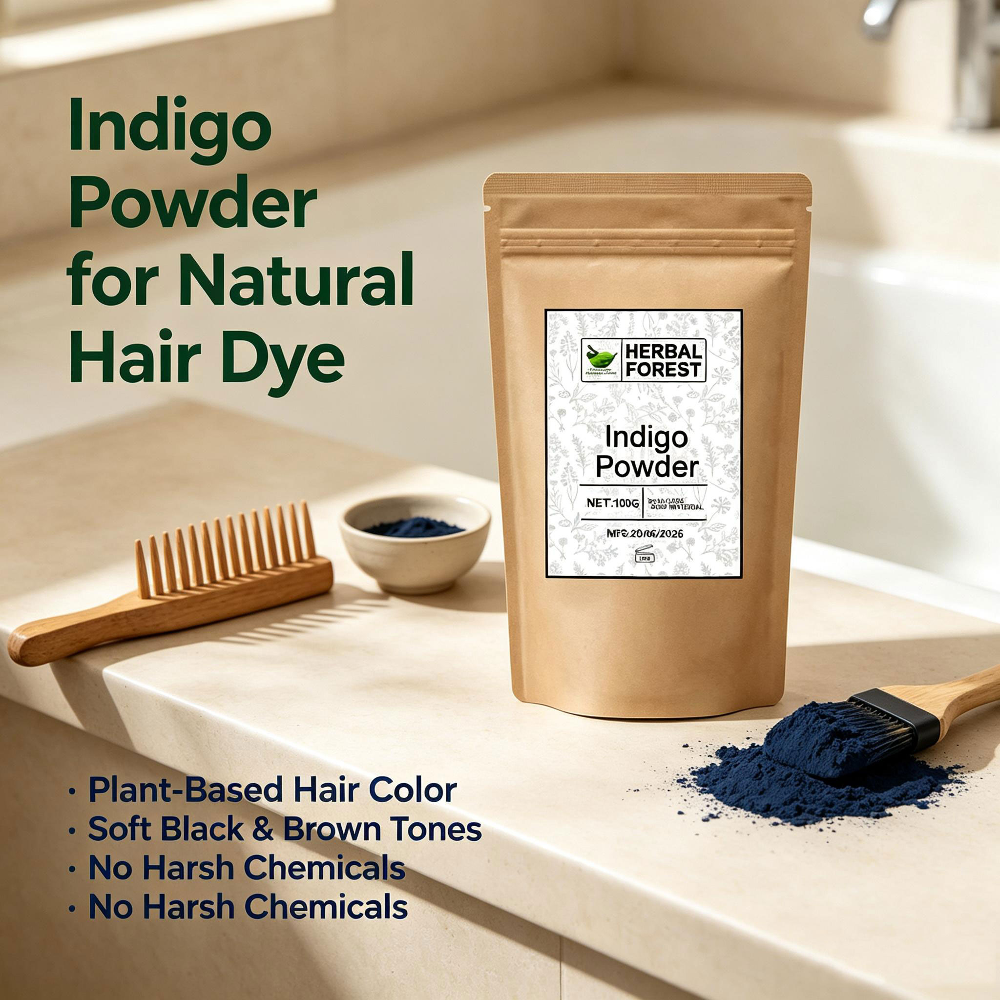 Indian pure natural plant hair - Indigo Dye Kit recension och pris